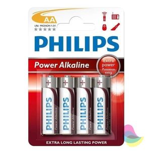 Pack de 4 Pilas alcalinas AA Philips